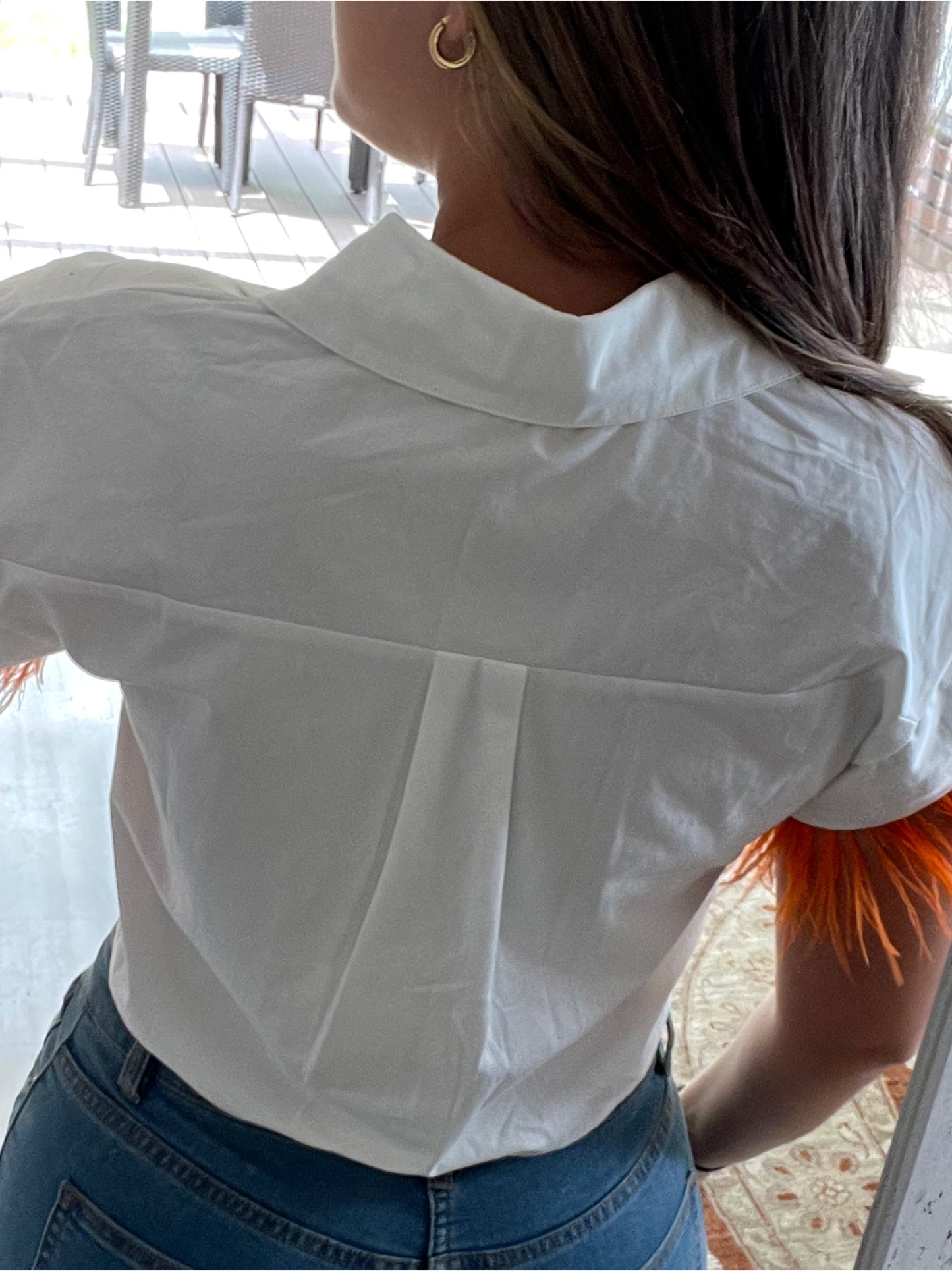 Camisa | Plumas naranjas