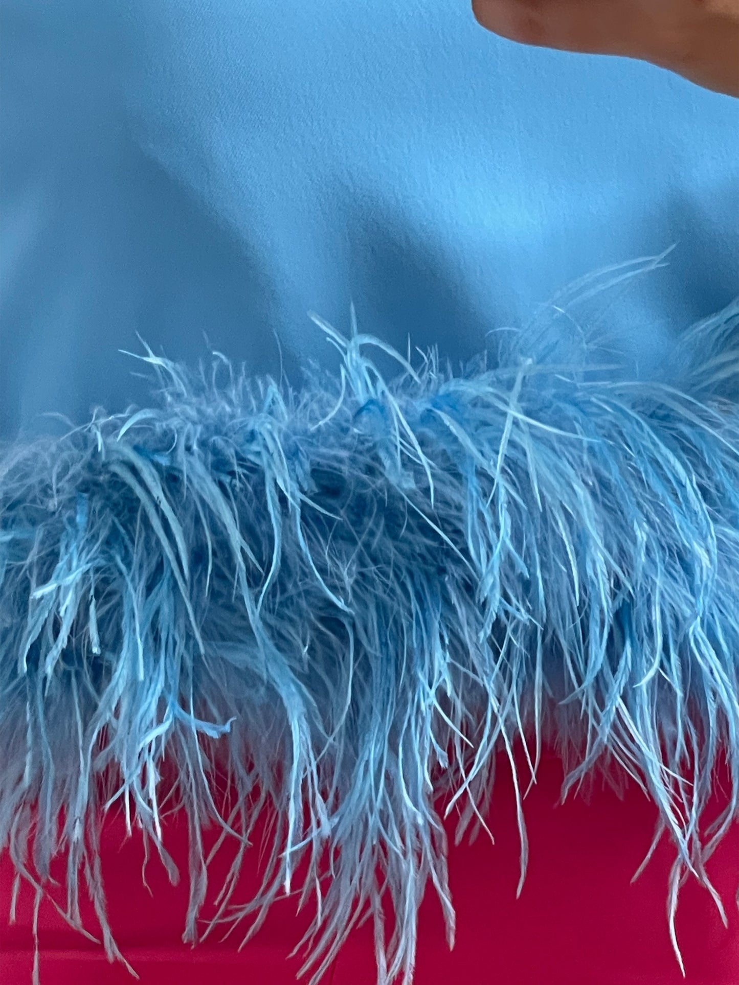 Camisa | Sin mangas con plumas azul