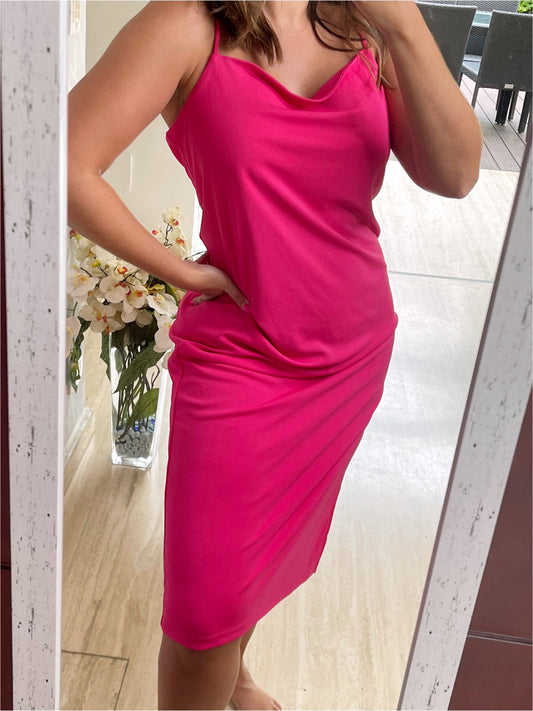 Vestido | tirante fucsia
