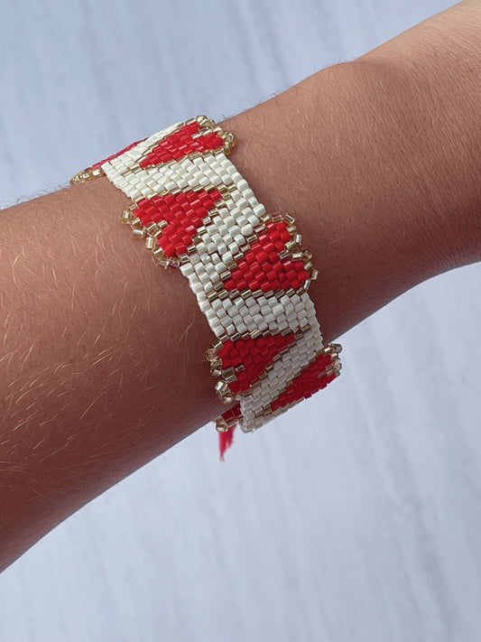 Brazalete | Corazones rojos
