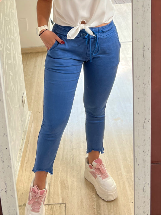 Jogger | rasgado azul