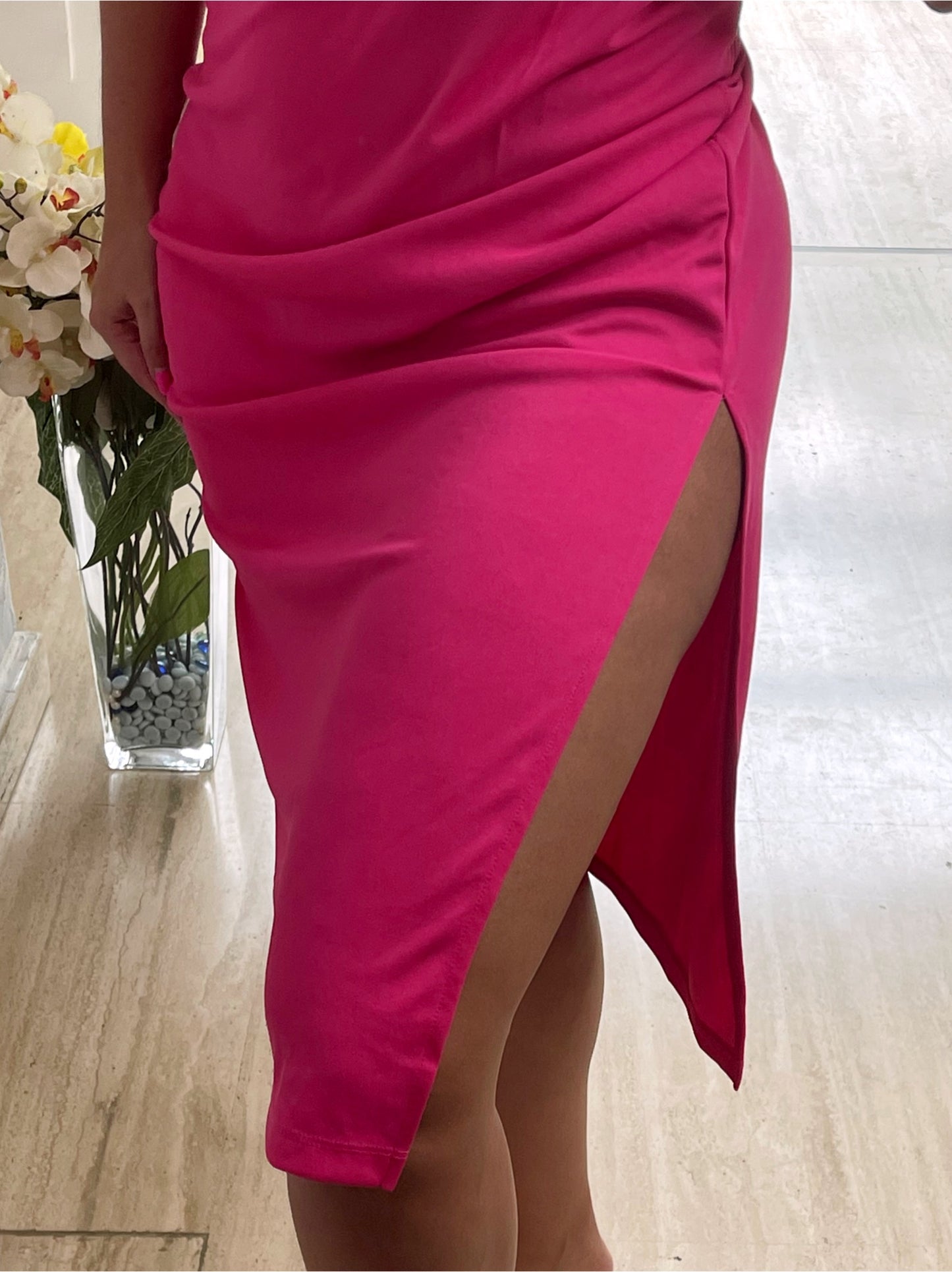 Vestido | tirante fucsia